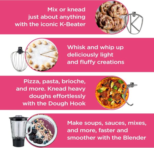 KENWOOD Stand Mixer HOMEBAKE Kitchen Machine 1400W KHH01.120 SILVER